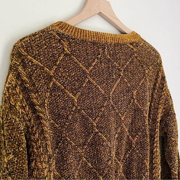 T Tahari Women’s Crewneck Knit‎ Sweater in Mustard Yellow and Black Size Medium - Picture 4 of 9